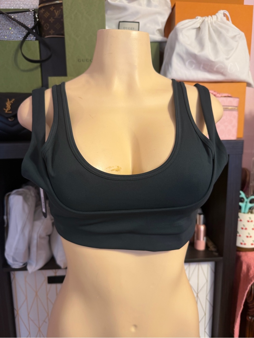 NIKE SKIMS Double-Strap Scoop Sports Bra in dark teal